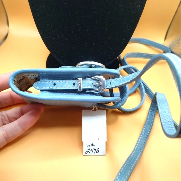 Brighton Cell Phone Case Light Blue  Leather Purse Long Strap Crossbody … - Picture 7 of 12